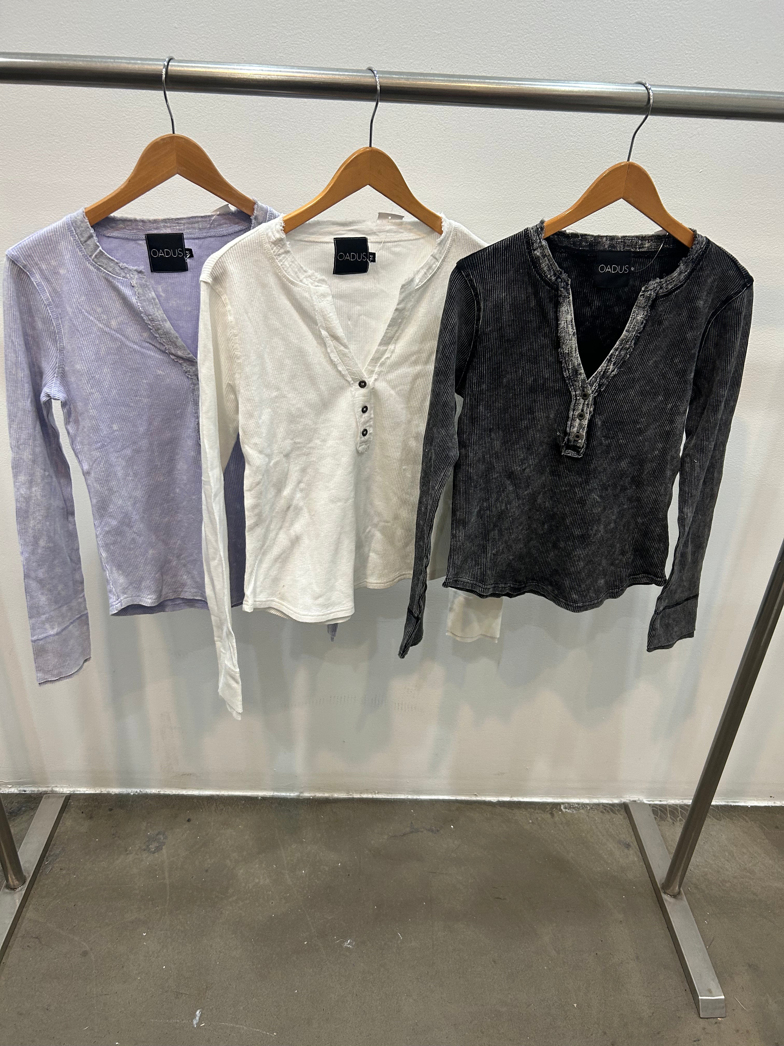 v neck burnout thermal henley