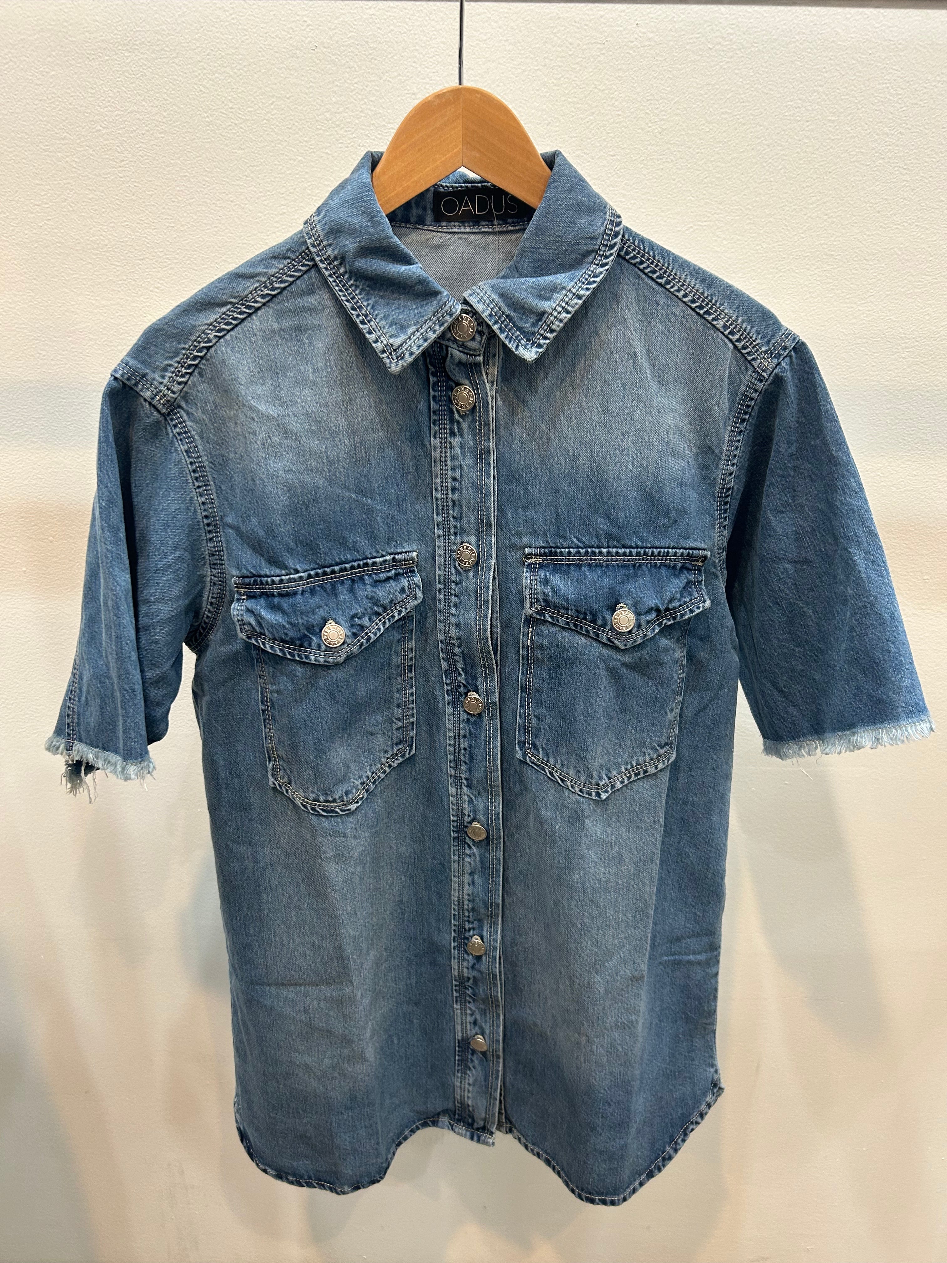 short sleeve denim dress