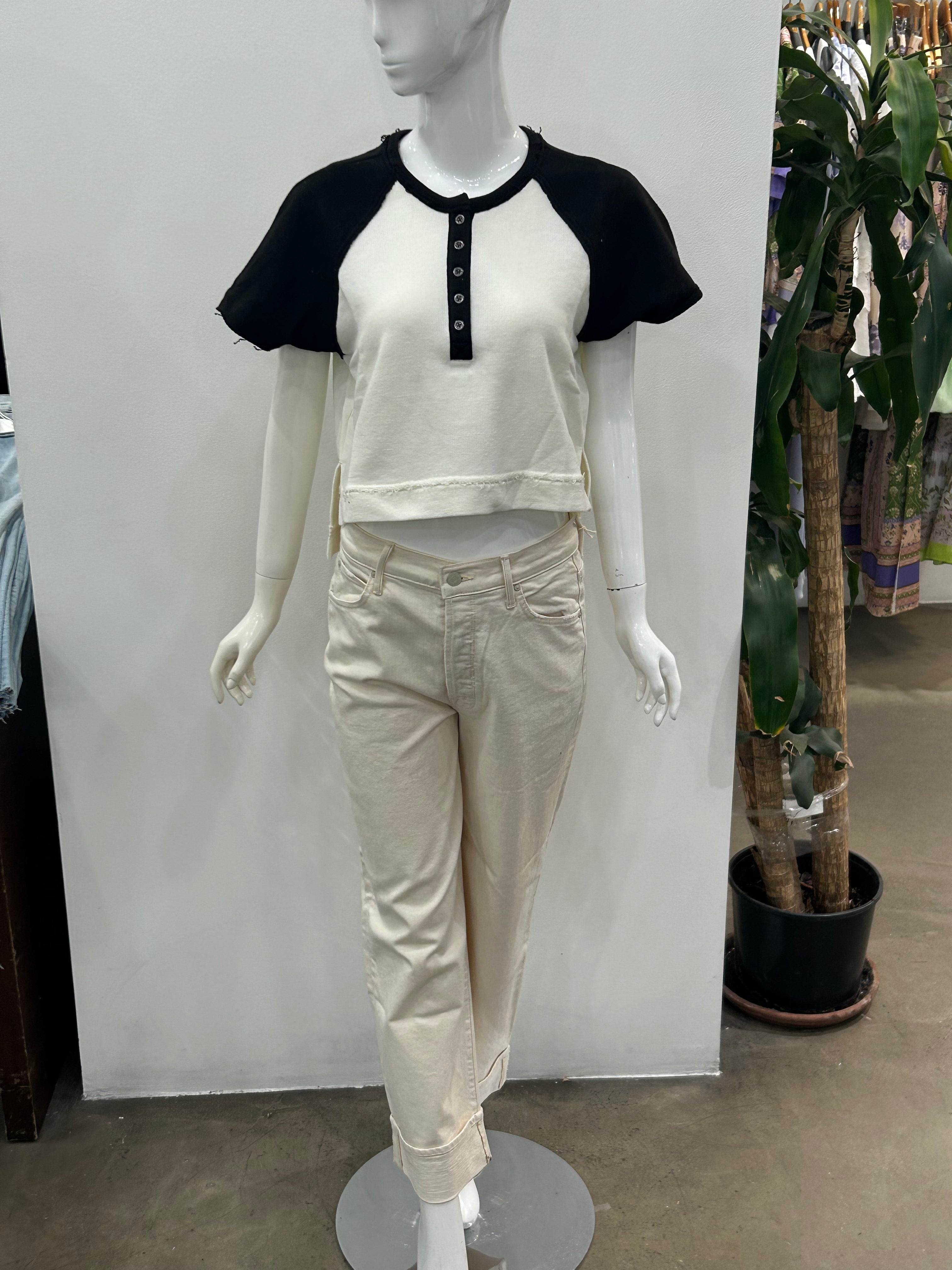 cropped baseball tee