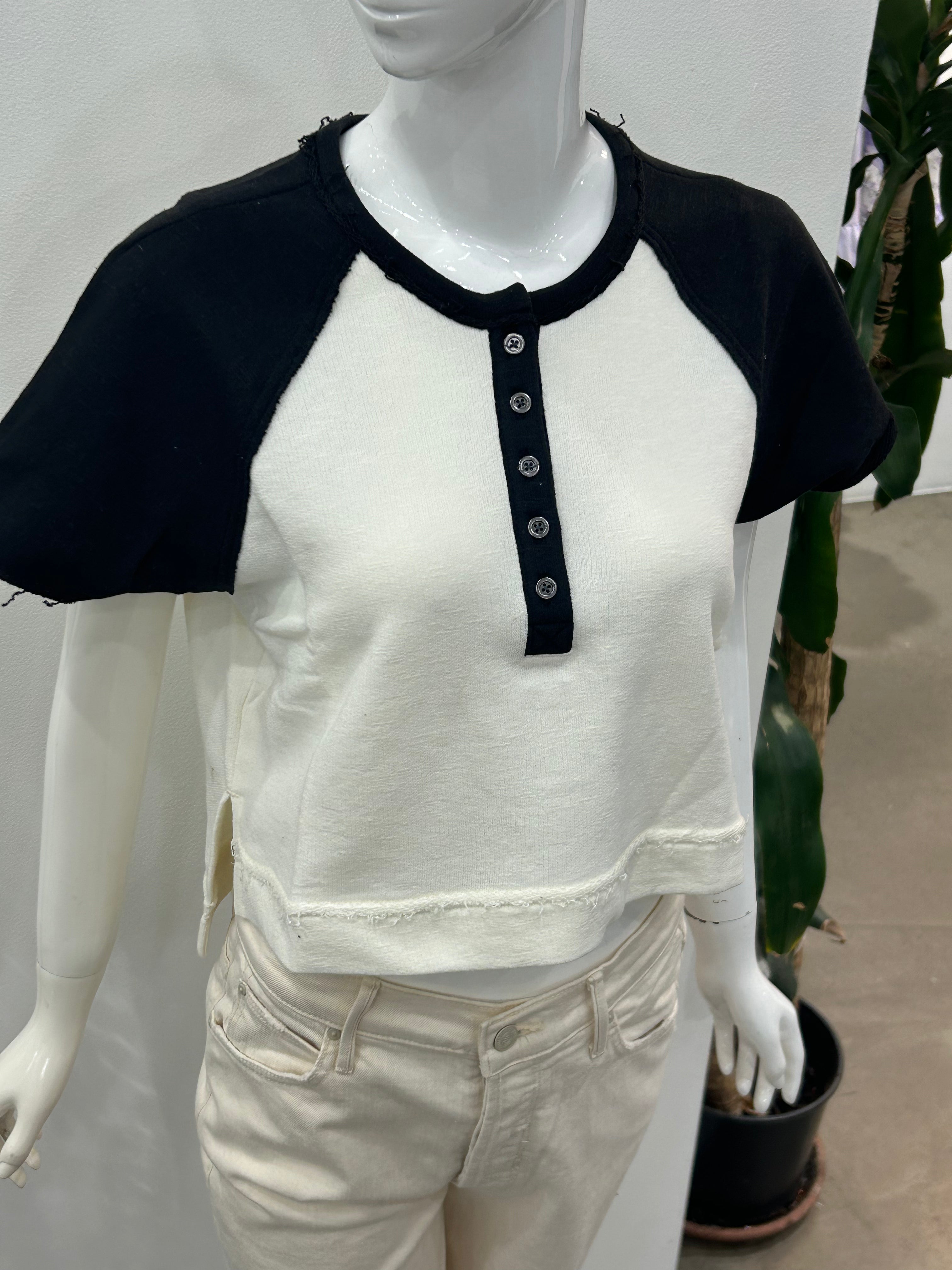 cropped baseball tee