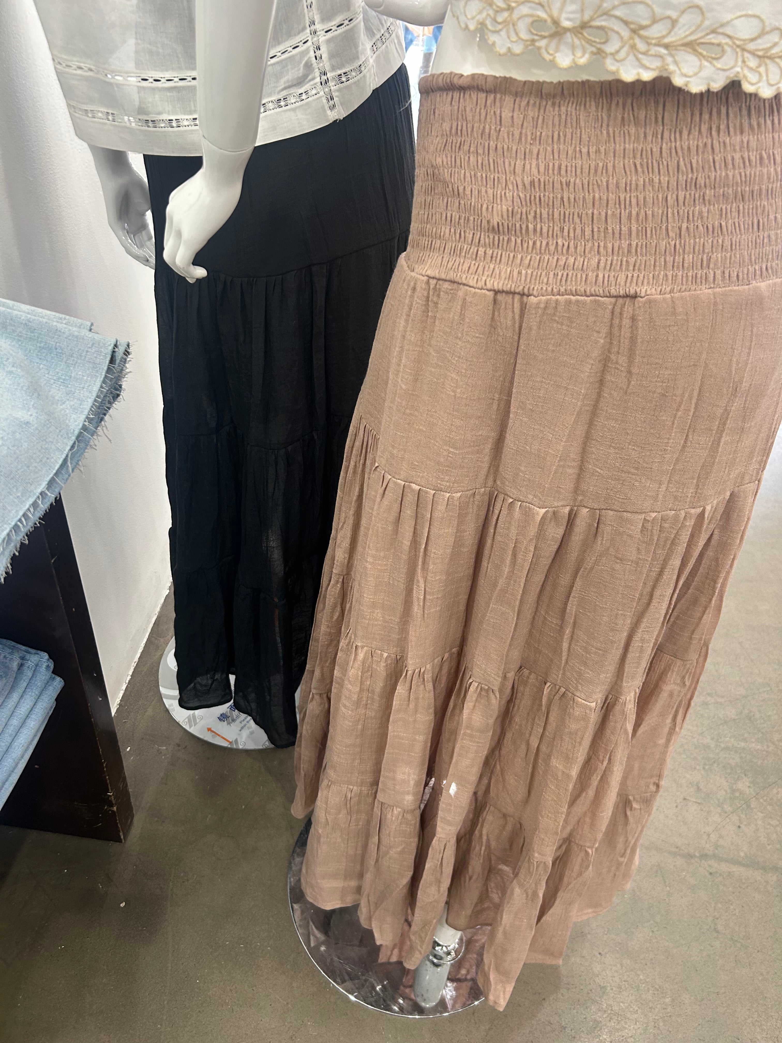 Tiered desti maxi skirt