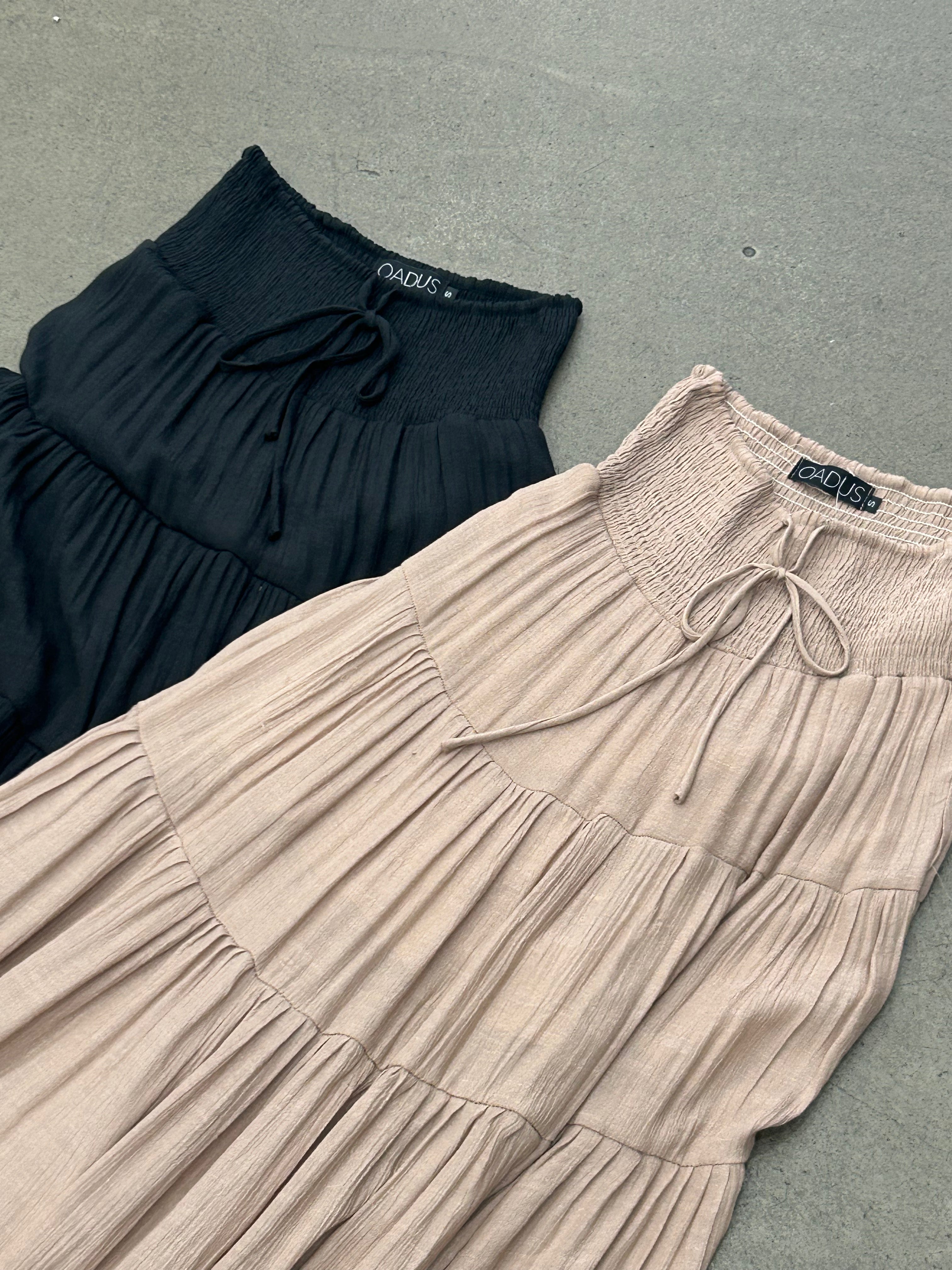 Tiered desti maxi skirt