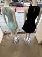Load image into Gallery viewer, rouched bubble contrast skirt tank dress
