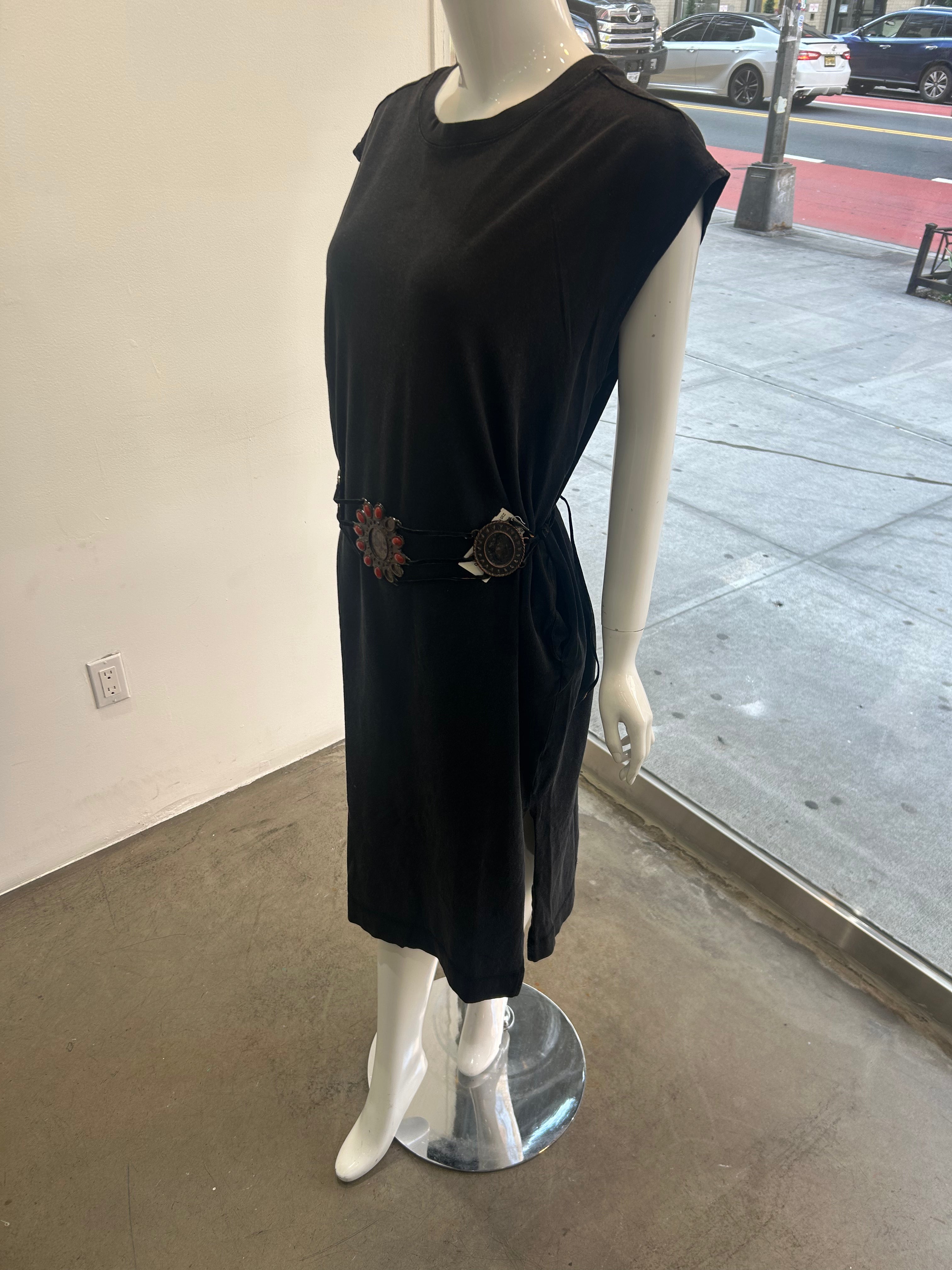 slvls cotton side slit dress