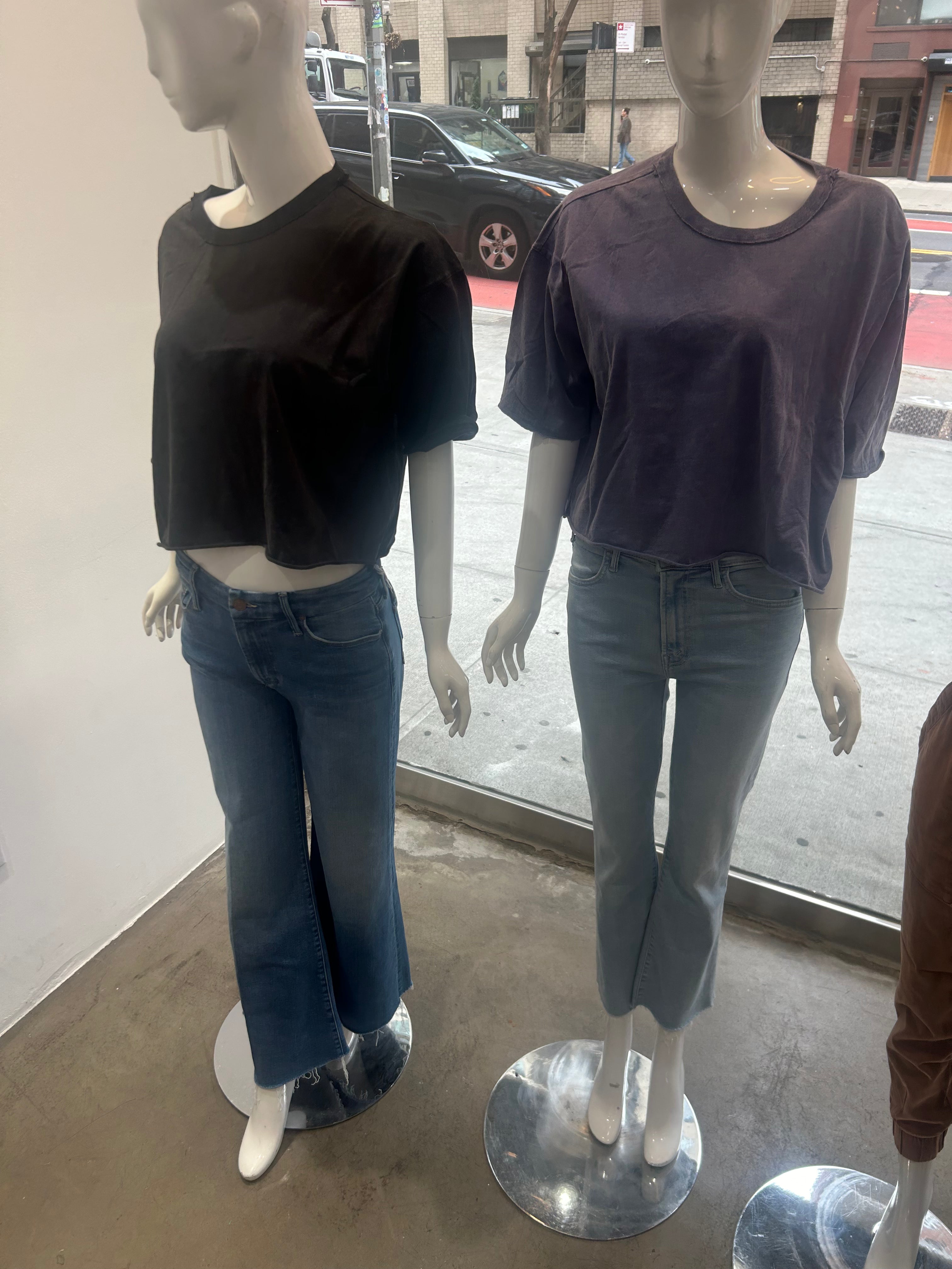 cropped hi loose ss tee shirt