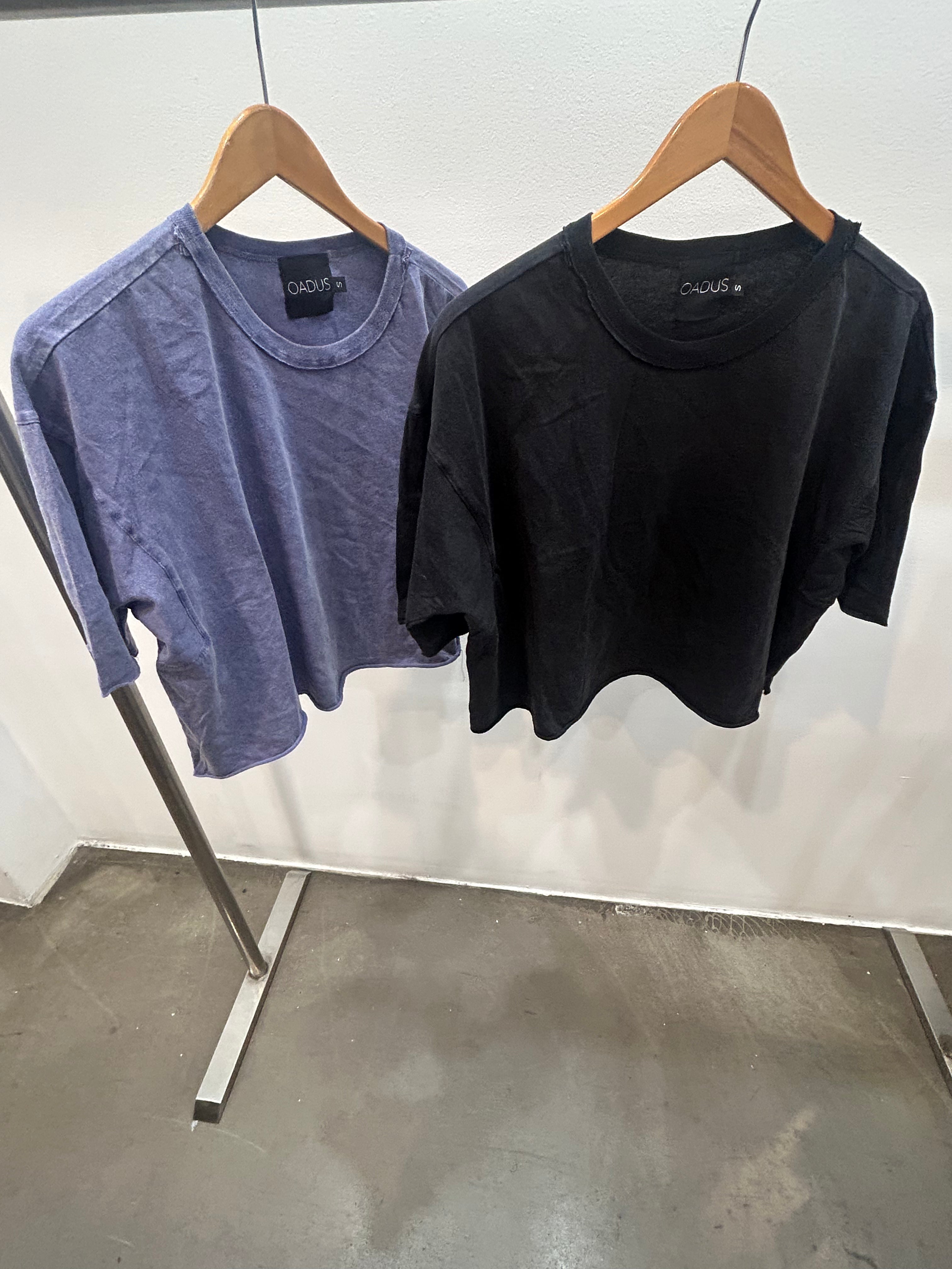 cropped hi loose ss tee shirt