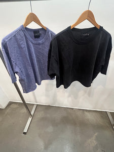 cropped hi loose ss tee shirt