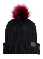 Load image into Gallery viewer, The Pom Hat - Black/Berry
