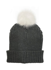 The Pom Hat - Charcoal/White