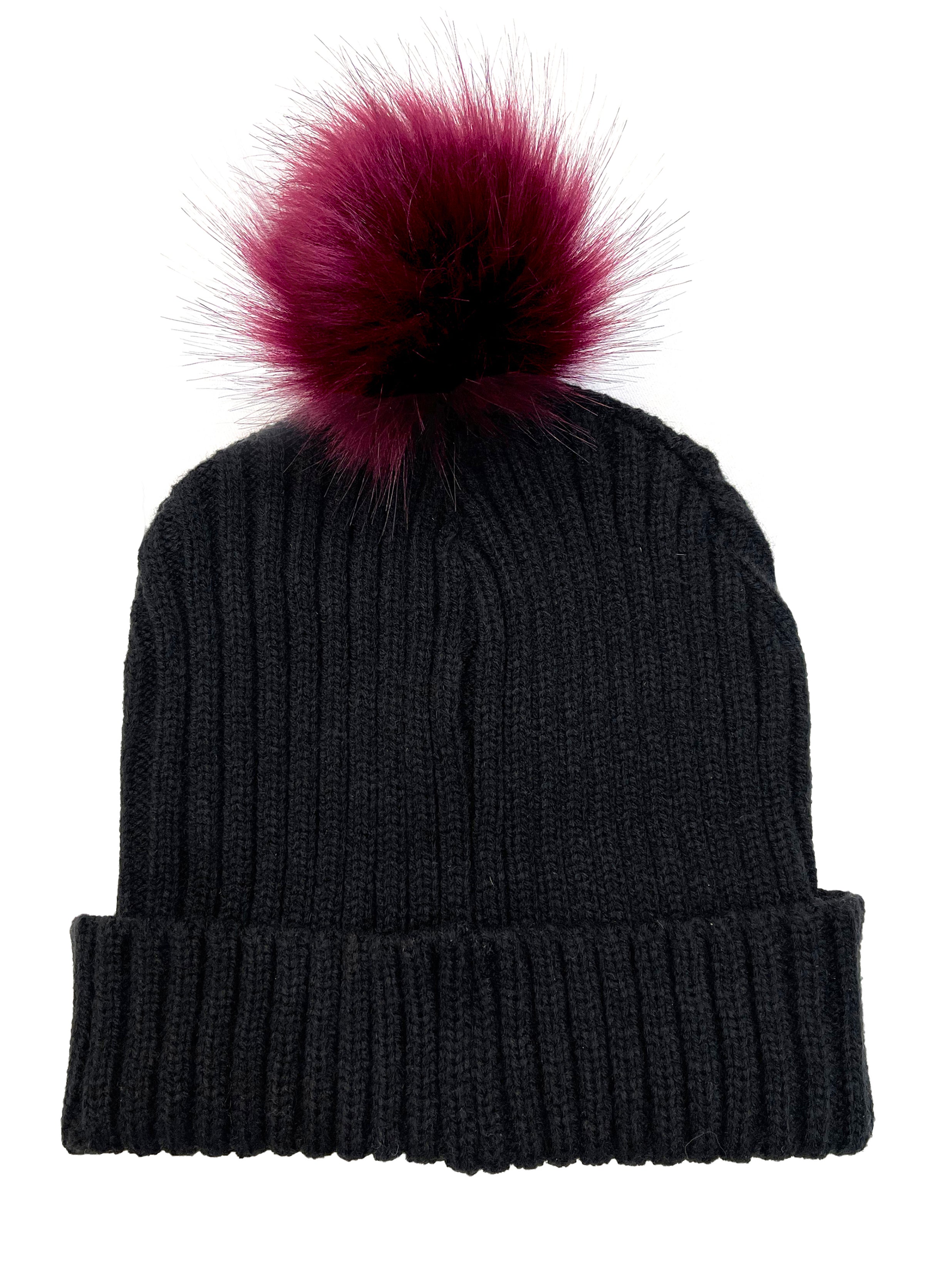 The Pom Hat - Black/Berry