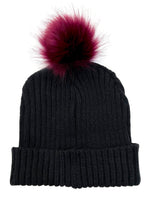 Load image into Gallery viewer, The Pom Hat - Black/Berry
