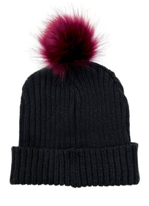 The Pom Hat - Black/Berry