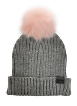 Load image into Gallery viewer, The Pom Hat - Light Grey/Light Pink
