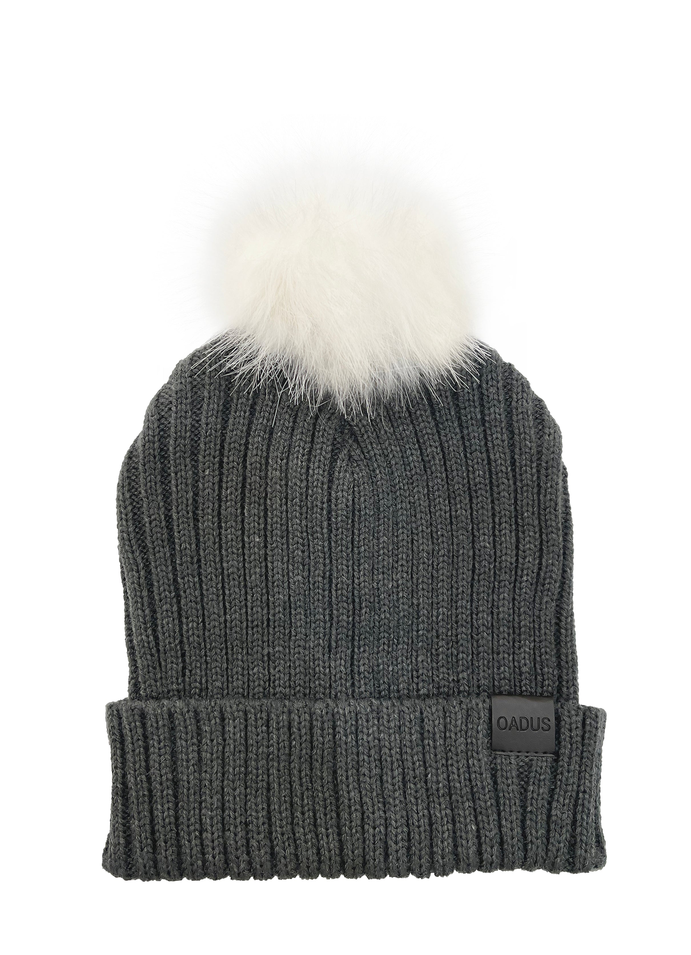 The Pom Hat - Charcoal/White