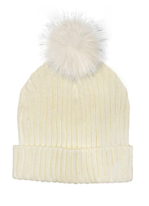 The Pom Hat - Ivory/Ivory