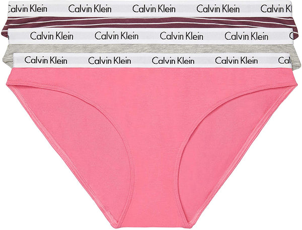 Calvin Klein Carousel Thong, Pack of 3, Black/Rouge/Fuchsia