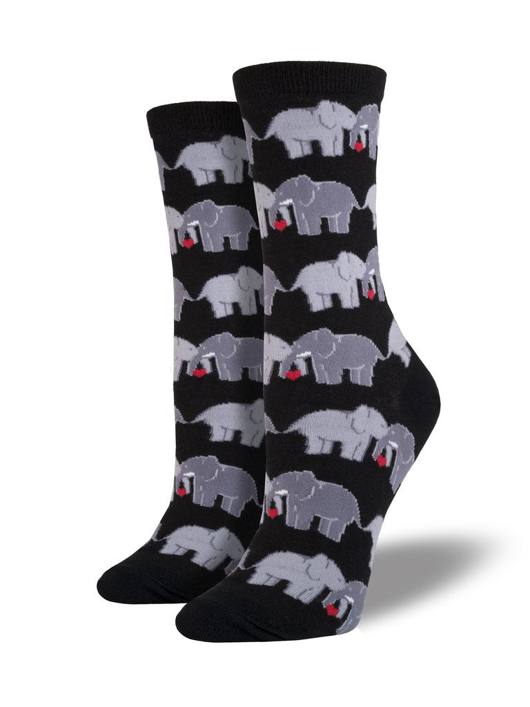 Socksmith Women's "Elephant Love" Crew Socks