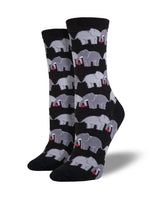 Load image into Gallery viewer, Socksmith Women&#39;s &quot;Elephant Love&quot; Crew Socks
