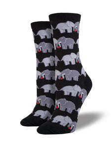 Socksmith Women's "Elephant Love" Crew Socks